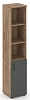 Офисный шкаф высокий узкий левый / правый (1 низкий фасад ЛДСП)