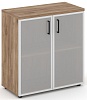Офисный шкаф низкий широкий (2 низких фасада стекло сатин в раме, задняя стенка ЛДСП) Офисный шкаф низкий широкий (2 низких фасада стекло сатин в раме, задняя стенка ЛДСП)
