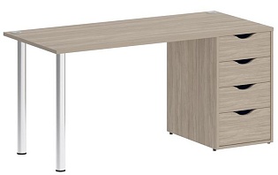 Стол компьютерный на металлокаркасе с тумбой