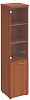 Офисный шкаф для документов узкий высокий со стеклянной дверью