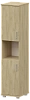 Офисный шкаф узкий высокий закрытый с нишей (ЛДСП)