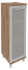 Офисный шкаф средний узкий со стеклом в раме (левый)