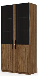 Офисный шкаф высокий комбинированный (полки стекло) с подсветкой