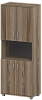 Офисный шкаф широкий высокий закрытый с нишей (ЛДСП)