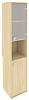 Офисный шкаф высокий узкий полузакрытый со стеклом(Л/Пр)