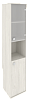 Офисный шкаф высокий узкий правый (со стеклом)