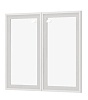 Двери стеклянные в рамке, низкие