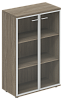 Офисный шкаф средний широкий со стеклом