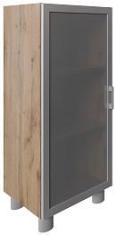 Офисный шкаф средний узкий (со стеклом)