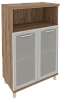 Офисный шкаф для документов средний, широкий со стеклом в раме