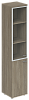 Офисный шкаф высокий узкий со стеклом левый