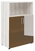 Офисный шкаф широкий средний со стеклом (без топа)