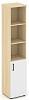 Офисный шкаф высокий узкий левый / правый (1 низкий фасад ЛДСП)