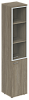 Офисный шкаф высокий узкий со стеклом правый