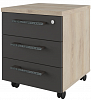 Мобильная офисная тумба с колёсиками и замком, 3 ящика