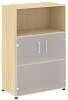 Офисный шкаф средний полузакрытый двери стекло