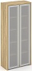 Офисный шкаф высокий широкий (2 высоких фасада стекло сатин в раме)