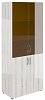 Офисный шкаф широкий высокий со стеклом (без топа)