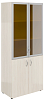 Офисный шкаф широкий высокий с тонир. стеклом в алюм. раме (без топа)