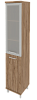 Офисный шкаф высокий узкий со стеклом в раме (правый)