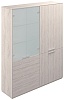 Офисный шкаф двойной со стеклом матовое + 4 ящика