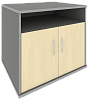 Офисная тумба для оргтехники, с нишей и распашными дверцами