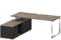 Стол руководителя с опорной греденцией Shift  (левый)