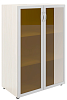 Офисный шкаф широкий средний с тонир. стеклом в алюм. раме (без топа)