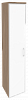 Офисный шкаф высокий узкий с белым стеклом в раме левый / правый
