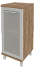 Офисный шкаф низкий узкий со стеклом в раме (правый)