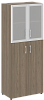 Офисный шкаф высокий комбинир. со стеклом в раме