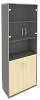 Офисный шкаф комбинир. со стеклом + открытая полка