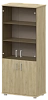 Офисный шкаф широкий высокий закрытый 4 двери (ЛДСП + стекло)