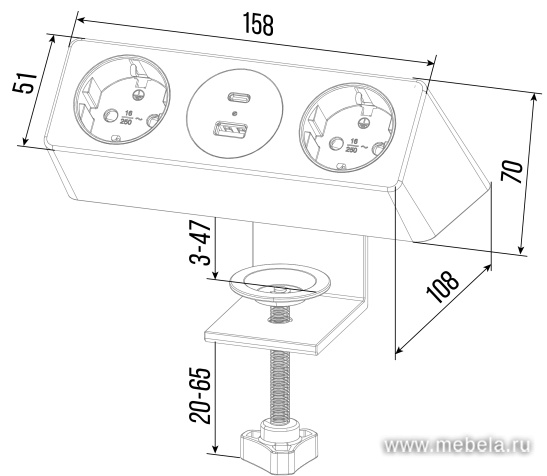 Блок розеток G1002A-2