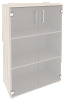 Офисный шкаф средний широкий (2 средних фасада стекло)