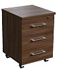 Мобильная офисная тумба с колёсиками и замком, 3 ящика