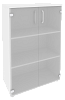 Офисный шкаф средний широкий со стеклом