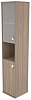 Офисный шкаф высокий узкий полузакрытый со стеклом(Л/Пр)