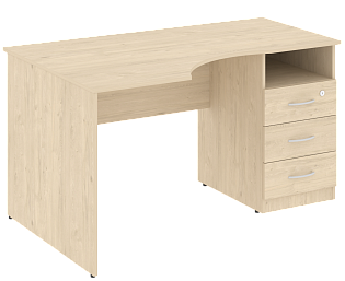 Стол криволинейный с тумбой правый