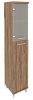 Офисный шкаф высокий узкий со стеклом (левый)