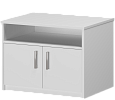 Офисная тумба для оргтехники, с нишей и распашными дверцами