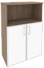 Офисный шкаф средний широкий с белым стеклом в раме Офисный шкаф средний широкий с белым стеклом в раме
