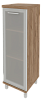 Офисный шкаф средний узкий со стеклом в раме (правый)