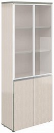 Офисный шкаф высокий широкий (стекло алюм. рама)