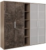 Офисный шкаф высокий 4 створки, с нишей