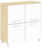 Офисный шкаф квадратный закрытый со стеклом (white)