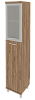 Офисный шкаф высокий узкий со стеклом в раме (правый)