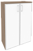 Офисный шкаф средний широкий с белым стеклом в раме Офисный шкаф средний широкий с белым стеклом в раме