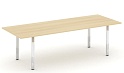 Стол переговорный на металлокаркасе на П-образных опорах (нерж.сталь)