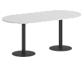 Стол для переговоров овальный на металлических опорах